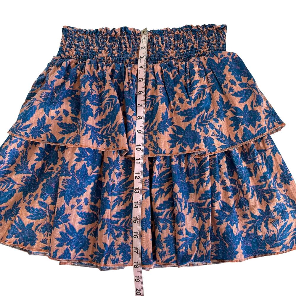 Universal Thread Pink & Blue Smocked Tiered Cotton Mini Skirt Womens Size Medium - Picture 3 of 7